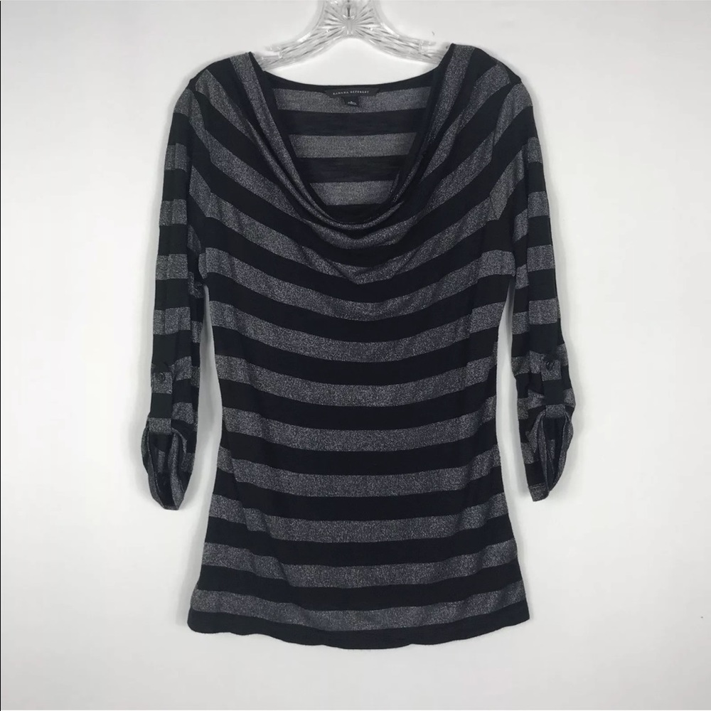 Banana Republic scoop neck blouse striped Sz S